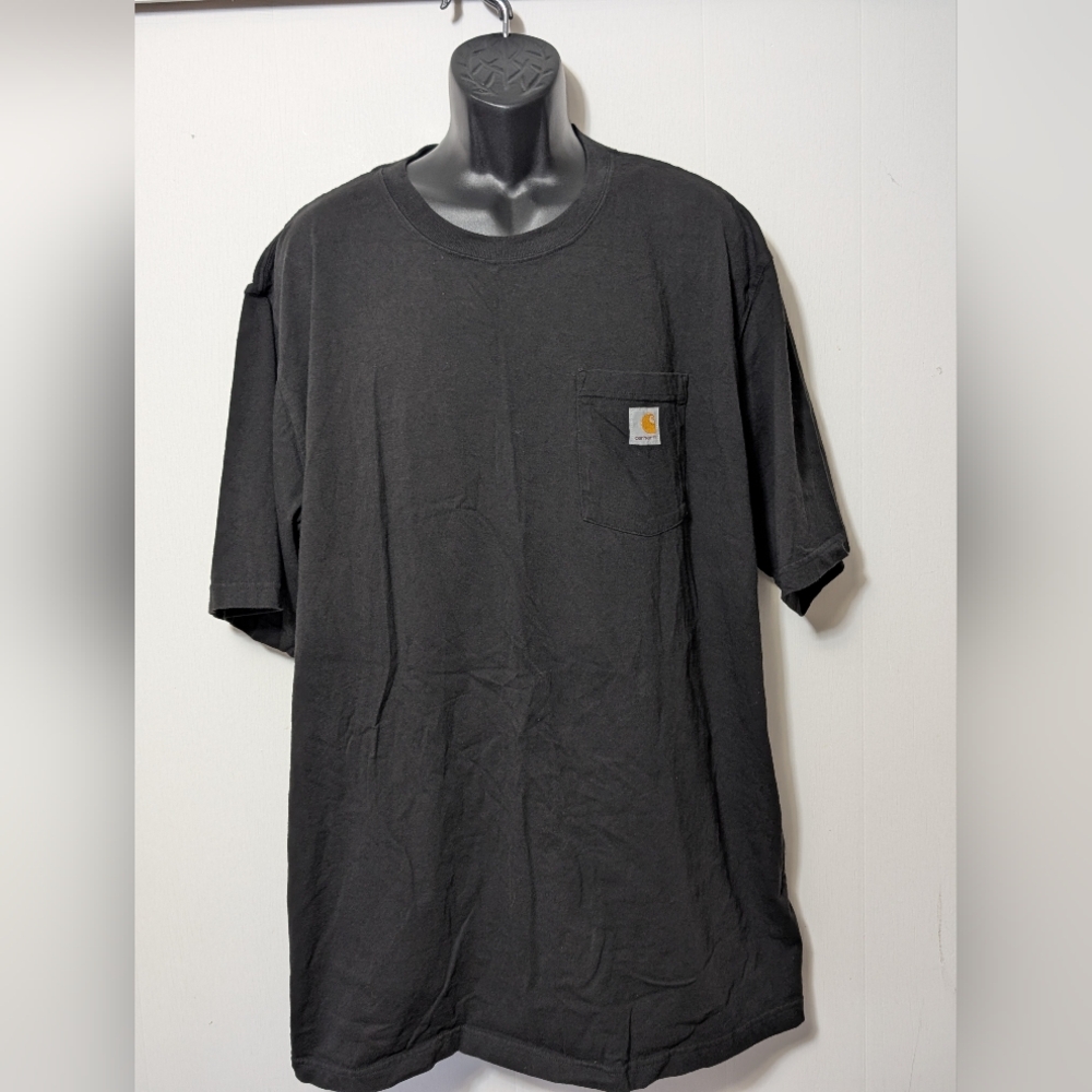 Men's Carhartt Loose Fit Classic Black Pocket T-shirt Size 2XL Tall